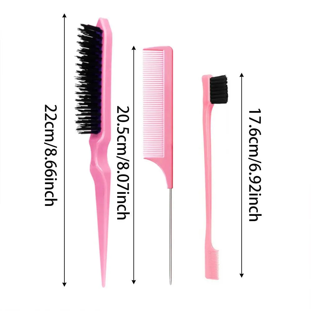 Hair Styling Kit, 5 Counts/Set Hair Wax & Hair Brush Kit, 2 Counts Gel & 3 Counts Hair Brush, Professional Hair Styling Tool for Women & Men, Hair Styling Combs