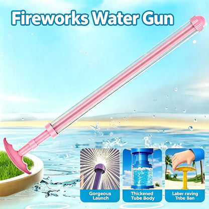 Pink Retractable Water Gun — Summer Outdoor Pool & Beach Water Play Party Toy — Water Hose / Drain Pipe / Drainage System